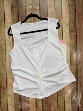 Button Up Ribbed/Crop Tank